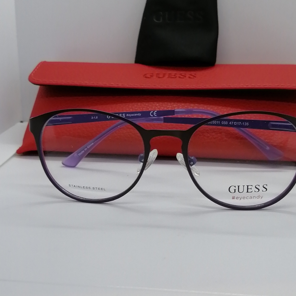 Brand New Authentic Guess Eyeglass GU3011 BLK/PURP